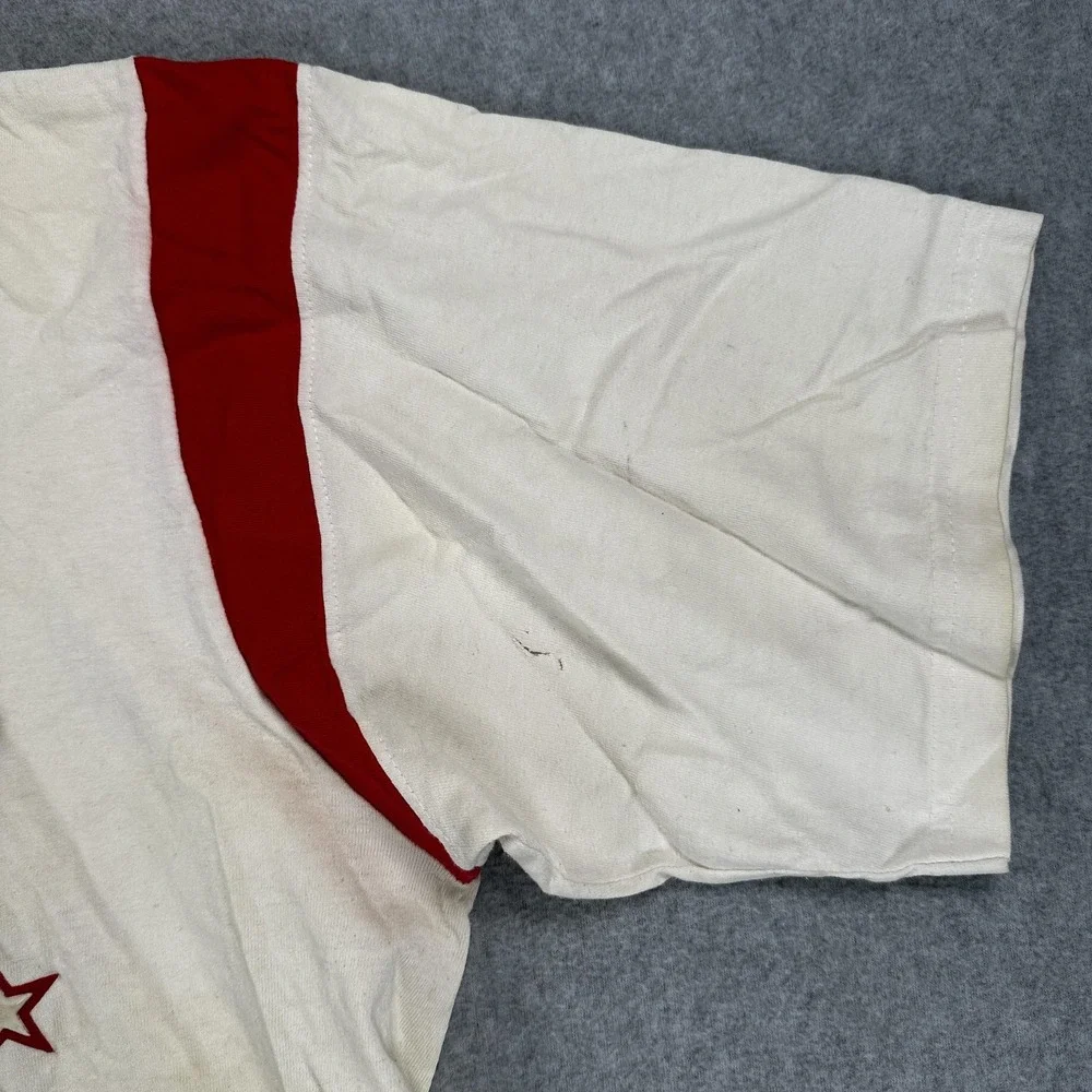 Vintage Double Line Shirt Mens XL White Red Ringer 68 Dirty Playas Graphic 90s
